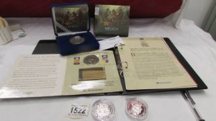 A boxed Horatio Nelson silver proof £5 coin,