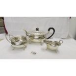 A silver Walker and Hall teapot (639g) and a silver Walker and Hall sugar basin (250g) both