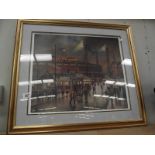 A framed and glazed pencil signed limited edition print 71/850 'Going to the match' (Manchester