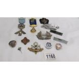 A mixed lot of medals and badges including Masonic, Lincolnshire related etc.