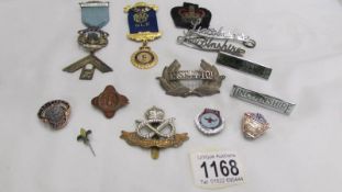 A mixed lot of medals and badges including Masonic, Lincolnshire related etc.
