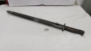 A bayonet with scabbard.
