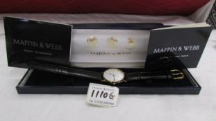 A Mappin & Webb gent's presentation wristwatch to David Wright for 35 years service from