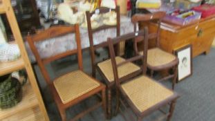 4 cane seated bedroom chairs.