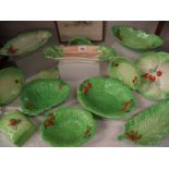 A good selection of leaf pattern dishes including Carlton Ware, Royal Winton etc.