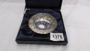 A boxed silver dish, Comyns, London.