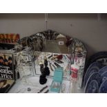 A multiple panel dressing table gypsy mirror