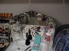 A multiple panel dressing table gypsy mirror
