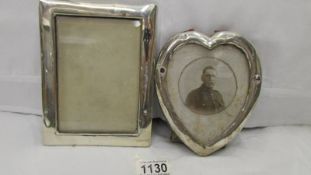 2 silver photograph frames, a/f.