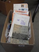 A box of 1970's football programmes including Gainsborough Trinity, Leeds, Scunthorpe etc.