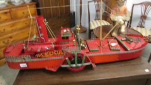 A Meccano paddle steamer,