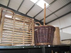 A quantity of wicker baskets etc.