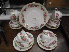 A Gainsborough bone china rose tea set.