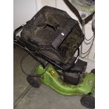 A petrol mower.