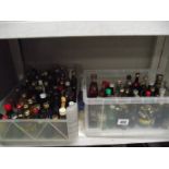 A large lot of miniature bottles of alcohol