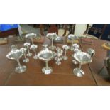 A mixed lot of silver plate goblets, condiments etc.