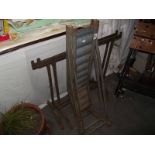 A pair of vintage car ramps and a good pair of metal trestles.