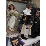 A quantity of collectors dolls and 4 books