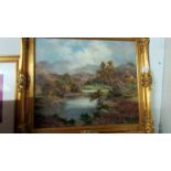A gilt framed landscape 'Perthshire, Lochan' signed Prudence Turner,
