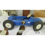 A plastic Triang racing pedal car, a/f.