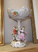 A continental hand painted figurine comport a/f