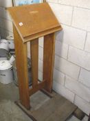 An oak church lectern.