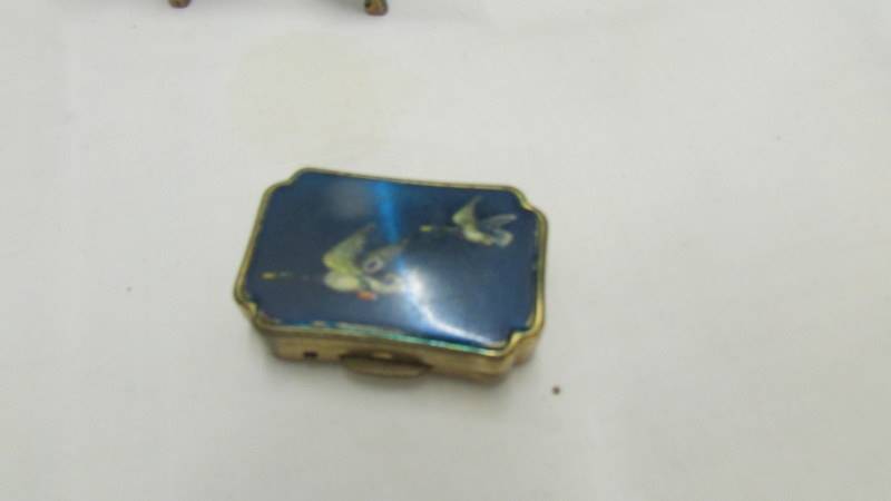 A Bilston enamel pill box, a Stratton pill box, one other, - Image 6 of 8