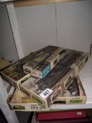 5 vintage airfix 00 scale kits of railway locomotives and rolling stock.