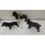 3 Cocker spaniels including Royal Doulton and Goebel.