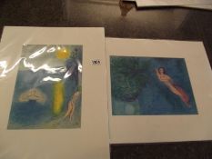 Marc Chagall (1887-1985) Pair of modernist figural lithographic prints published in New York