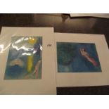 Marc Chagall (1887-1985) Pair of modernist figural lithographic prints published in New York