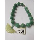 An unusual Chinese jadeite necklace.
