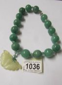 An unusual Chinese jadeite necklace.