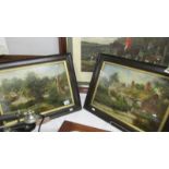 A pair of framed and glazed oil paintings be E Walton RSA (Edward Arthur) of Anne Hathaways cottage