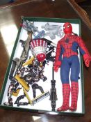 A vintage spiderman in costume and other items including Britains Ltd.