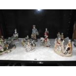 A mixed lot of continental pottery and porcelain figures.