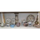 A mixed lot of oriental china including vases, plates etc.