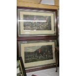 A pair of large framed and glazed hunting prints.