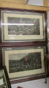 A pair of large framed and glazed hunting prints.