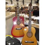 2 acoustic guitars (Hondo II & Encore) stands not included,