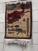 A Turkmenist USA 2002 wool rug, made in Afghanistan.