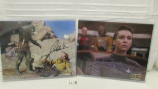 Two signed 'Destination Star Trek' photographs including Wil Wheaton.