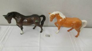 2 Beswick horses.