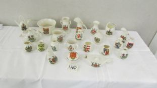 23 pieces of assorted crested china.