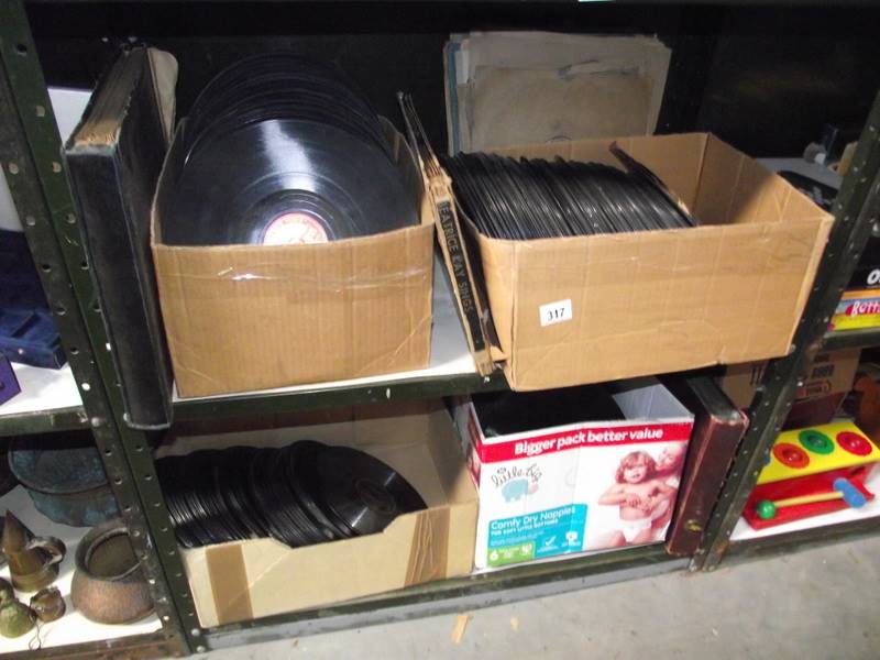 A large quantity of 78 rpm records, no sleeves.