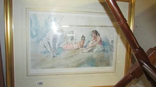 A framed and glazed limited edition ballet themed print, signed.