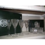 2 good sets of Thomas Webb cut glass drinking glasses.
