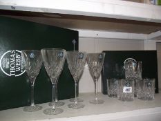 2 good sets of Thomas Webb cut glass drinking glasses.