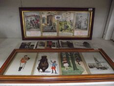 A quantity of postcards and 2 framed postcard sets.