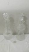 2 good quality cut glass decanters.